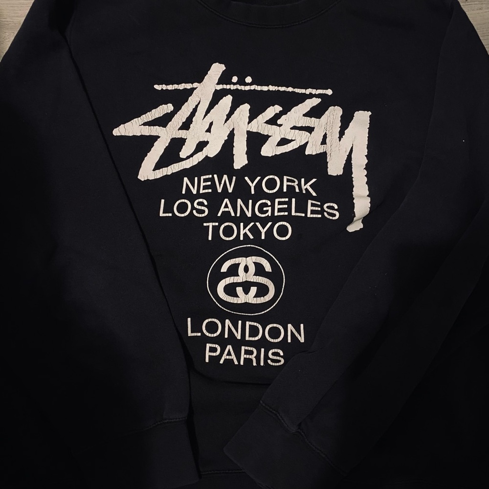 Stussy Men's Black Crewneck Sweater
